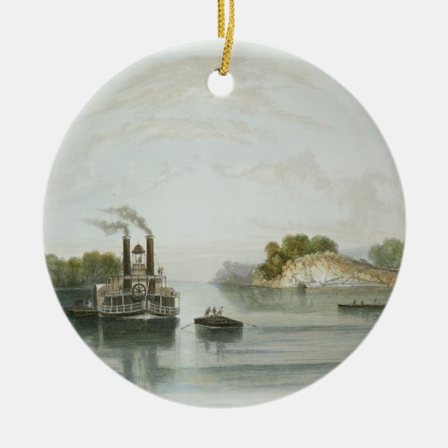 Cave-in-Rock, view on the Ohio, plate 7 from Volum Ceramic Ornament (Front)