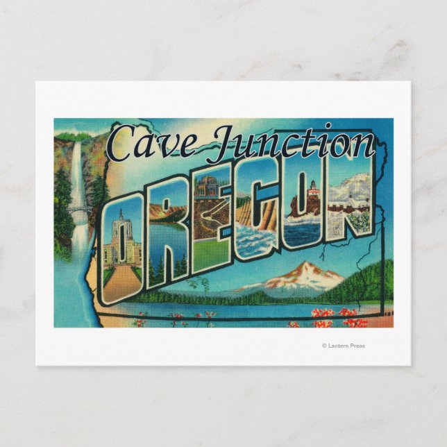 Cave Junction, Oregon - Large Letter Scenes Postcard (Front)