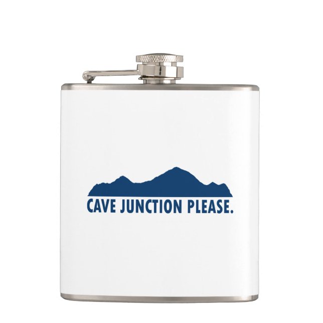 Cave Junction Oregon Please Hip Flask (Front)
