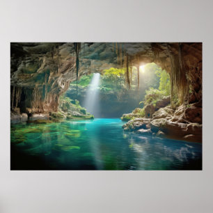 Cave Landscape Meditation Serene Calm Poster