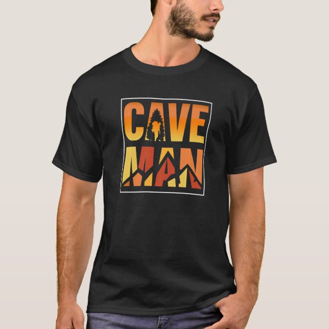 Cave Man Caving Exploring Hobby Explorer T-Shirt (Front)