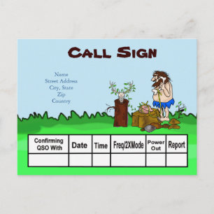 Cave Man Ham Ham Radio QSL Card Customise It!