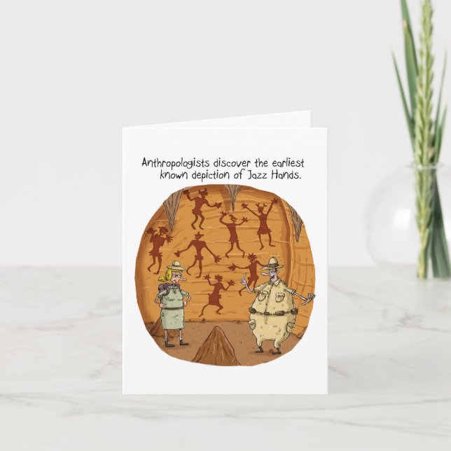 Cave Man Jazz Hands Card (Front)