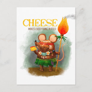 Cave Mouse and Cheese Postcard
