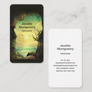 Cave overlooking a Tropical Sea Scenic Photo Business Card