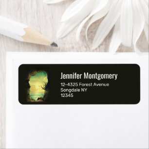 Cave overlooking a Tropical Sea Scenic Photo Return Address Label