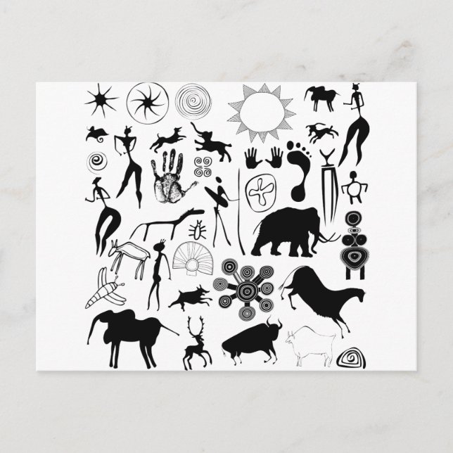 Cave paintings - primeval art postcard (Front)