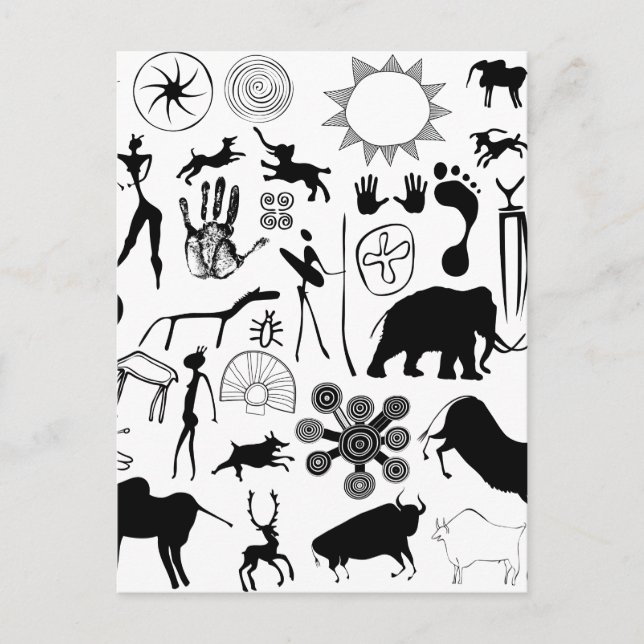 Cave paintings - primeval art postcard (Front)