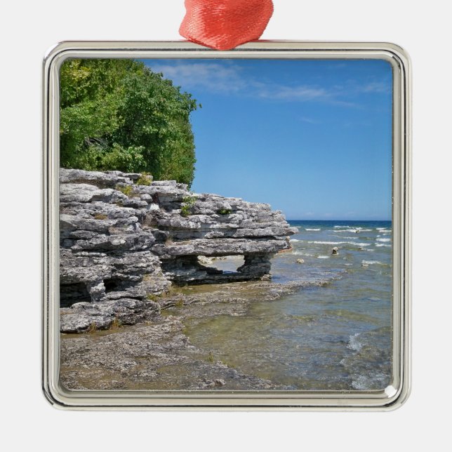 Cave Point Park Shoreline Metal Tree Decoration (Front)