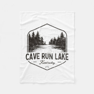 Cave Run Lake Kentucky Outdoors Vintage 1 Fleece Blanket