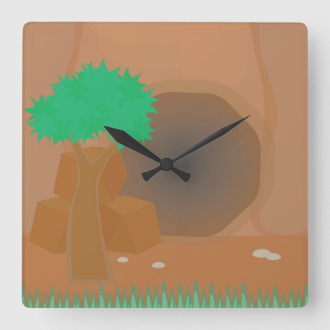 Cave Square Wall Clock (Front)
