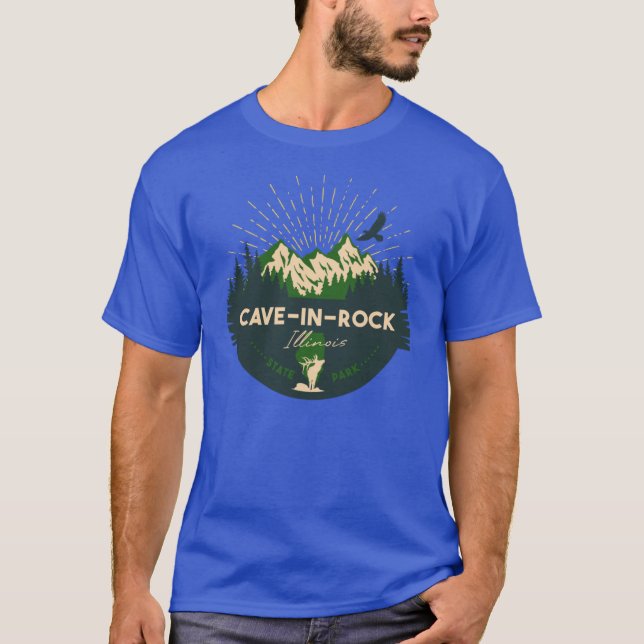 CaveinRock State Park Illinois IL Badge Souvenir S T-Shirt (Front)