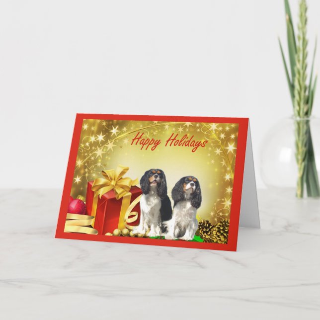 Cavelier King Charles Spaniel Christmas Card Gifts (Front)