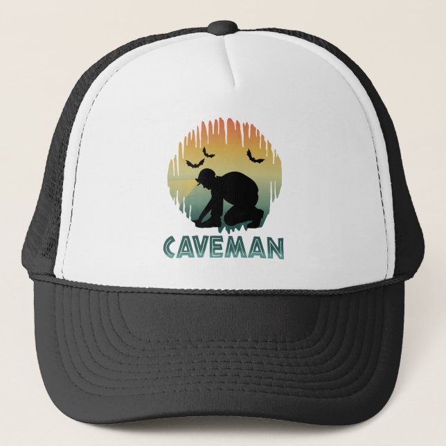 Caveman - Caver Speleology Trucker Hat (Front)