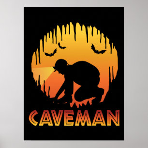 Caveman - Funny Caving Speleology Poster