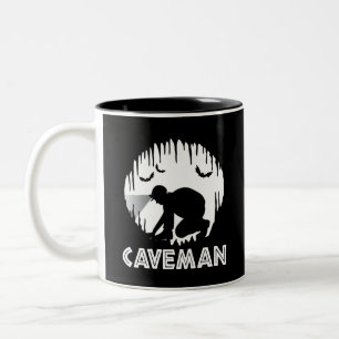 Caveman - Funny Speleology Two-Tone Coffee Mug