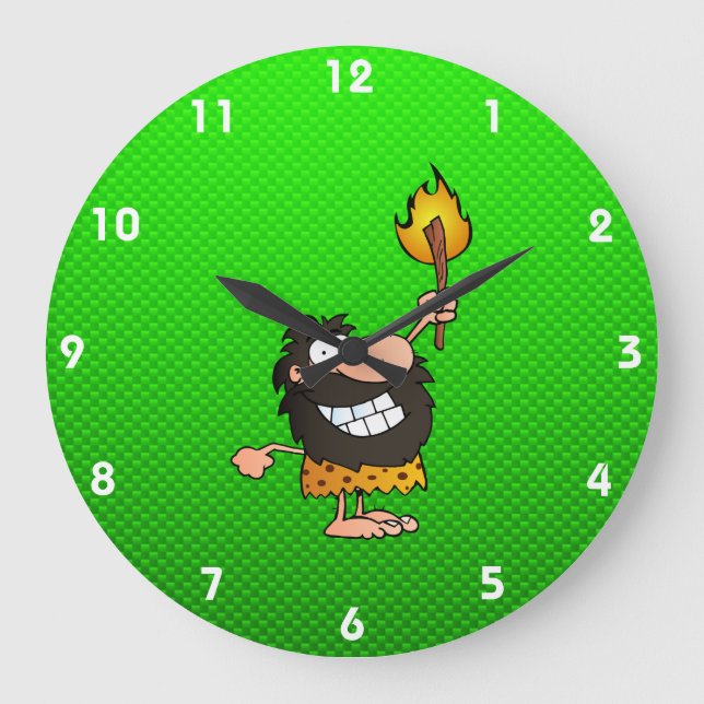 Caveman; Green Large Clock (Front)