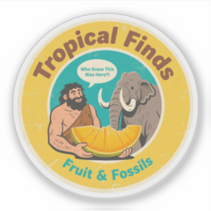 Caveman & Mammoth Retro Ancient Fruit Discovery