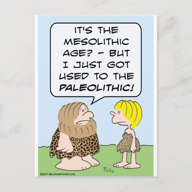 caveman mesolithic paleolithic postcard (Front)