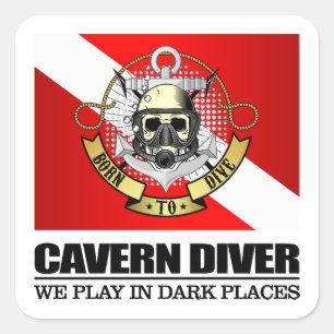 Cavern Diver (BDT) Square Sticker