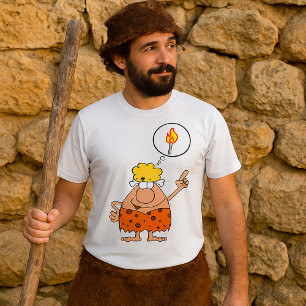 Cavewoman Thinking of Fire Stick T-Shirt