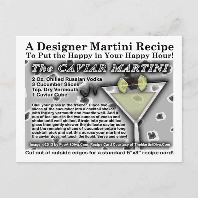 Caviar Martini Recipe Postcard (Front)