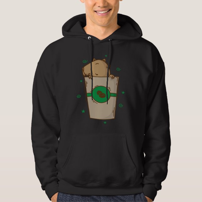Caviidae Guinea Pig in Coffee Mug Hoodie (Front)