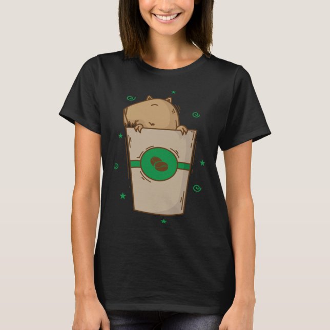 Caviidae Guinea Pig in Coffee Mug T-Shirt (Front)