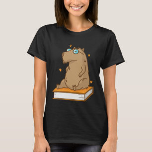 Caviidae Guinea Pig loves reading Books T-Shirt