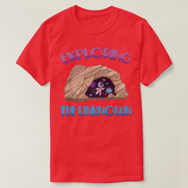 Caving - Exploring The Unknown - Spelunking - Astr T-Shirt (Design Front)