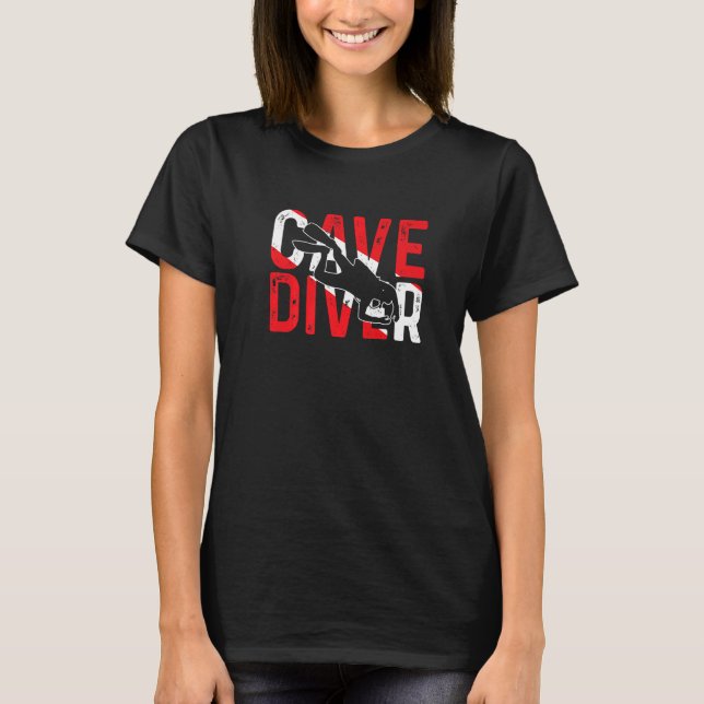 Caving Spelunking Cave Diving Diver Speleology Cav T-Shirt (Front)