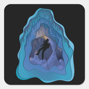 Caving Spelunking Underground Square Sticker