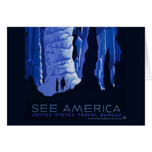 Caving Travel Cavern Vintage Travel Poster