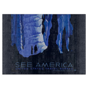 Caving Travel Cavern Vintage Travel Poster Cutting Board