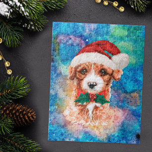 Cavoodle Breed Dog Christmas Jigsaw Puzzle
