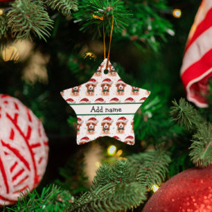 Cavoodle Dog Breed Christmas Stars Ceramic Ornament