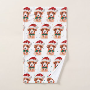 Cavoodle Dog Breed Christmas Stars Hand Towel