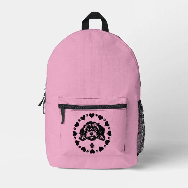 Cavoodle Dog Owner Printed Backpack (Front)