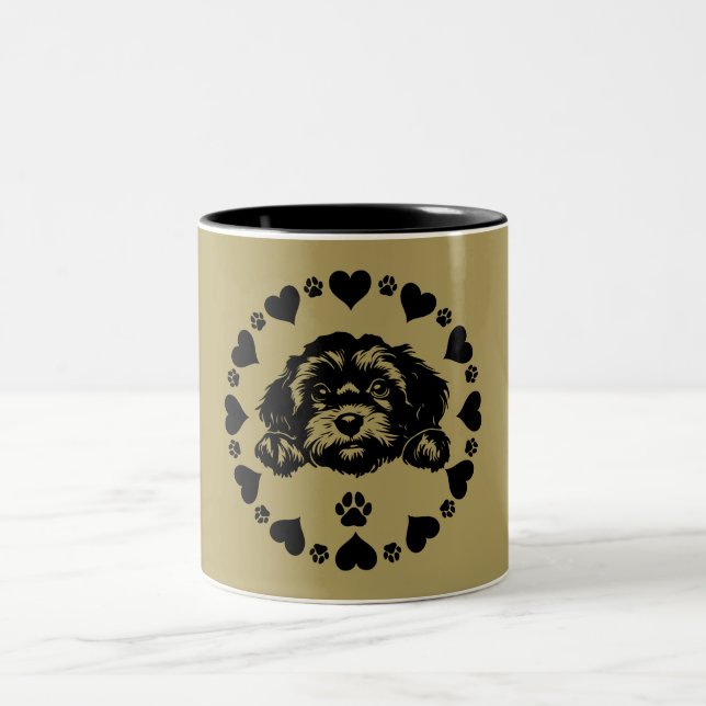 Cavoodle Dog Owner Two-Tone Coffee Mug (Center)