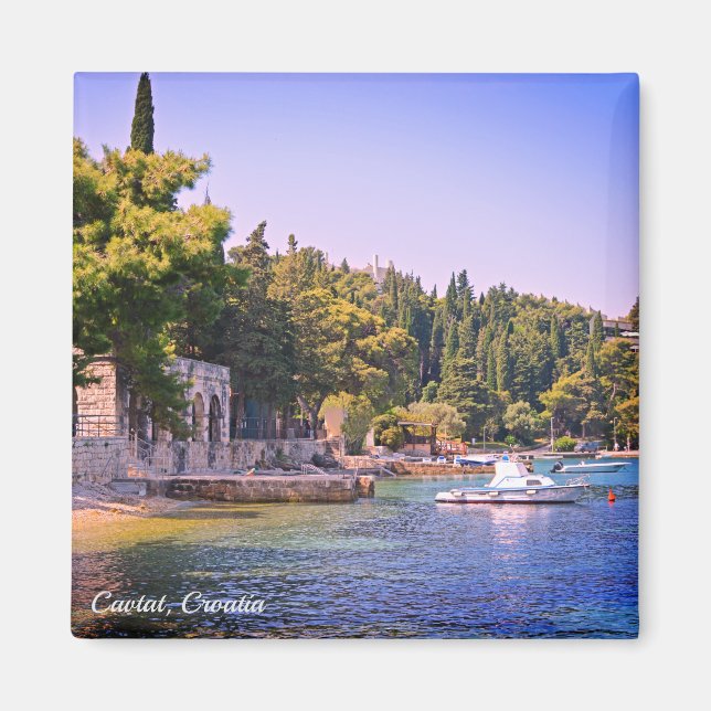 Cavtat, Croatia View of Beach Holiday Magnet (Front)