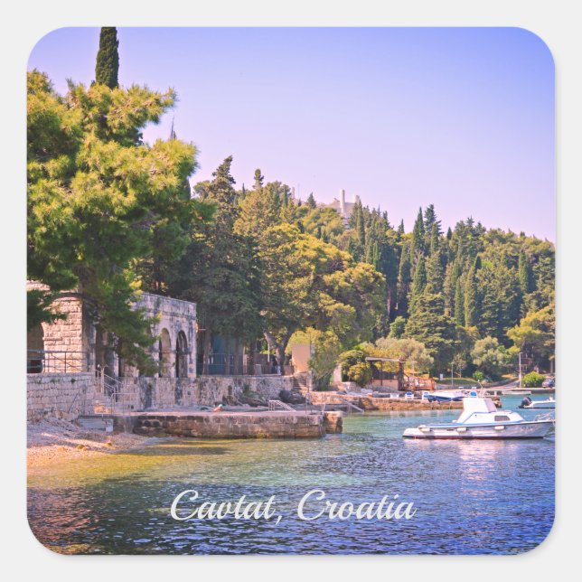 Cavtat, Croatia View of Beach Sticker (Front)
