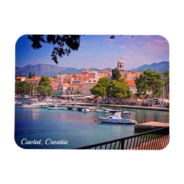 Cavtat, Croatia view of the Town Holiday Postcard Magnet (Horizontal)