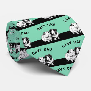 Cavy Dad Guinea Pig Pet Parent Animal Lover Green Tie