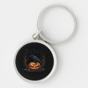 Caw-F's Spooky Pumpkin Halloween Classic Key Ring