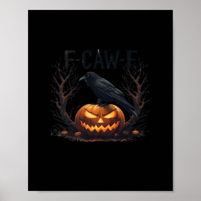 Caw-F's Spooky Pumpkin Halloween Classic Poster (Front)