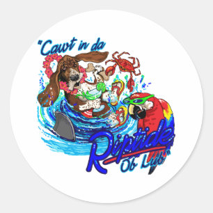 Cawt in da Riptide Classic Round Sticker