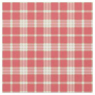 Cayenne and Coral Pink Fashion Plaid Fabric
