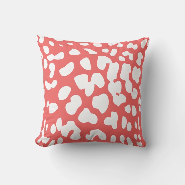 Cayenne and White Leopard Print Throw Pillow (Front)