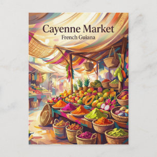 Cayenne Market French Guiana Postcard