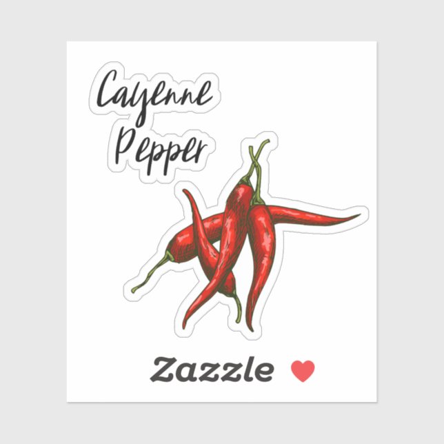 Cayenne Pepper Spice Jar Sticker (Sheet)